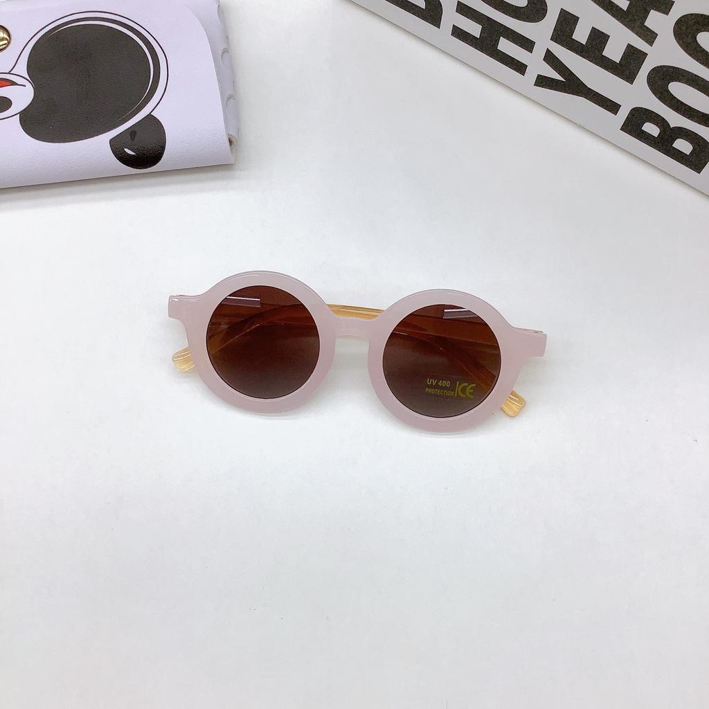 New Children's Round Frame Sunglasses Lightweight PC Frame Elastic Paint Cute Small Face Sunglasses for Boys and Girls Cool Cute