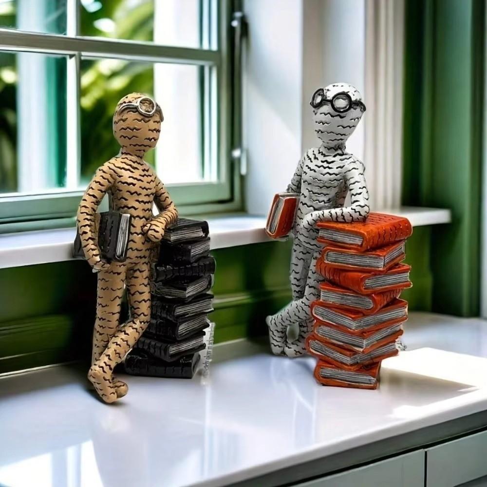 Creative Modern Reader Statues Resin Handmade Reading Station Decorations Abstract Art Reader-Themed Figurine Gifts