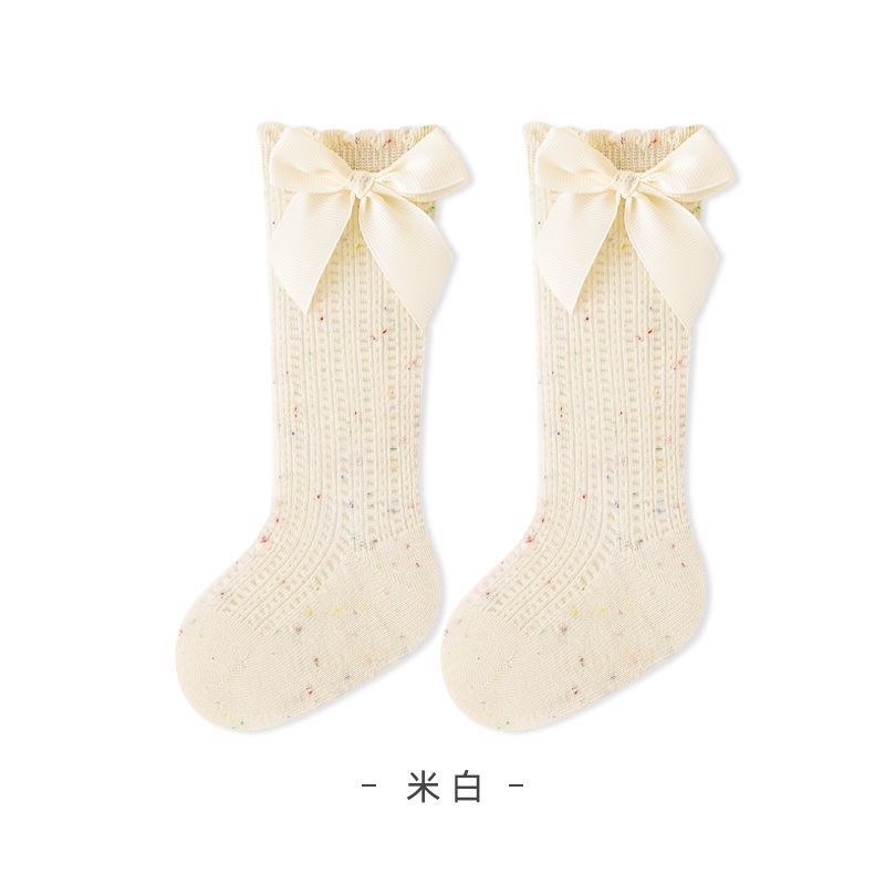 Summer Thin Mesh Baby Socks, A Class Cotton Newborn Socks with Big Bow Ruffle Edge Infant Toddler Socks
