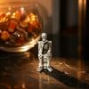 Miniature Skeleton Figure On Toilet Figurine, Funny Gothic Bathroom Statue, Spooky Unique Party Props Halloween Resin Ornament for Home Office
