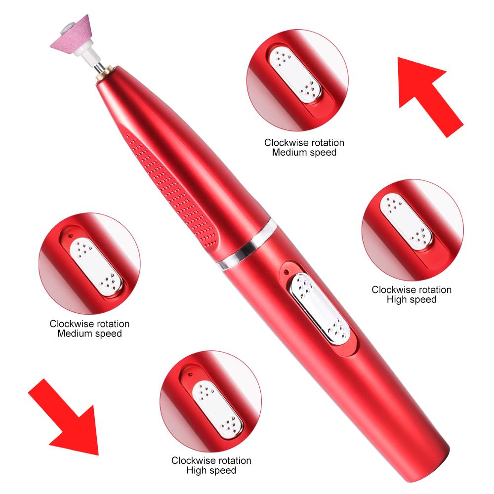 Professional Electric Nail Drill Polishing Machine Kit Rechargeable Portable Nails Drill File Set for Manicure Sanding Tools