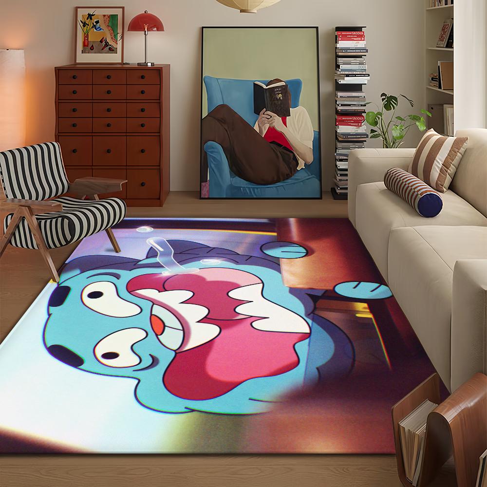 Cartoon W-World Of G-GumballS Door Mat Bath Microfiber Decorative Versatile Flannel Floor Mat Quick Dry Absorbent Non-slip Sole