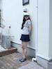 Eogeulliswedou Mesh Star Ruffle Mini Skirt (Navy)
