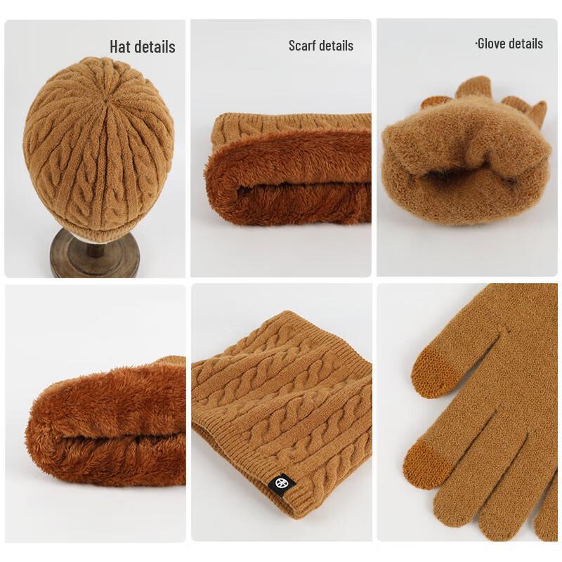 Xi Hong Winter Knit Three-Piece Set