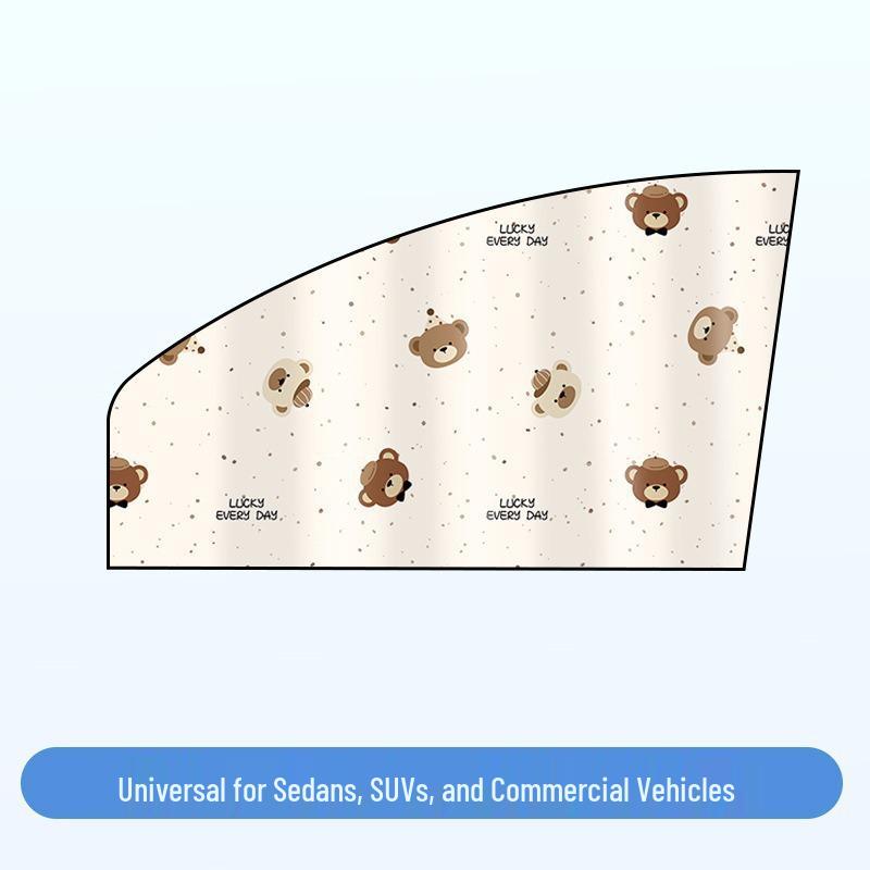 Car Magnetic Sun Shade: Cartoon Interior Children's Blackout Curtain for Summer Heat and Sun Protection.