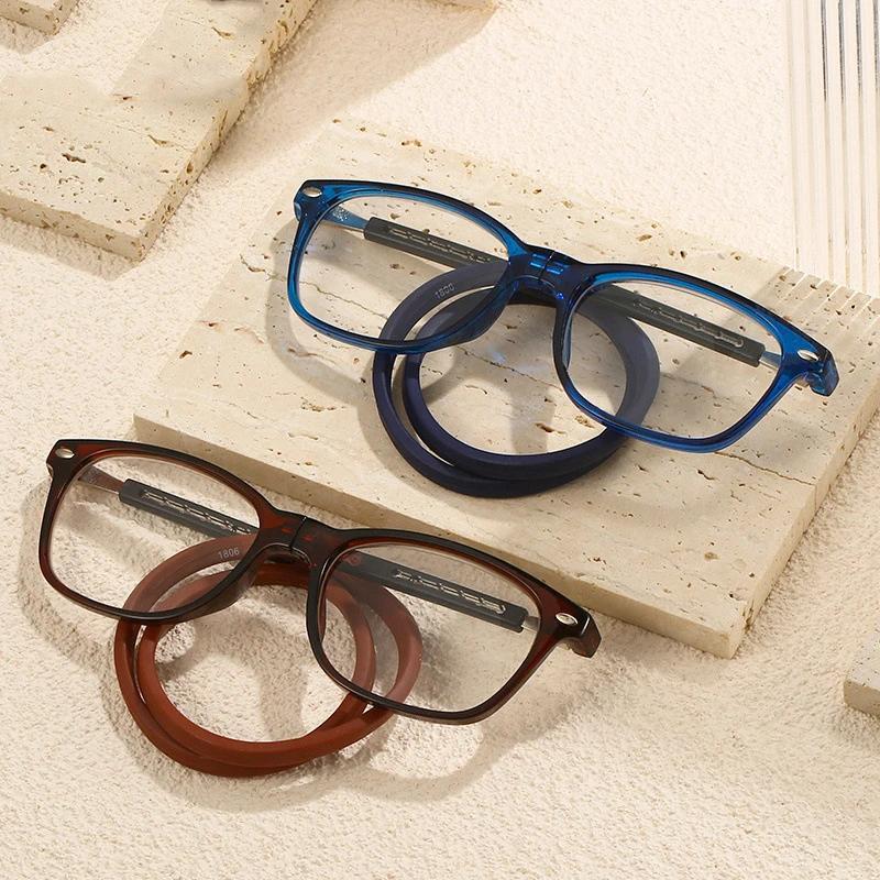 Ultralight Hanging Neck Computer Eyewear Finished Reading Glasses Women Men Anti-blue Light Magnetic Presbyopia Glasses Portable