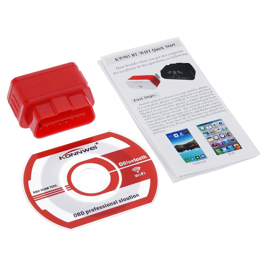KW903 Wireless OBD2 Scanner 12V Diagnostic Code Reader for Android Devices ELM327 Auto Code Reader OBDII Tool