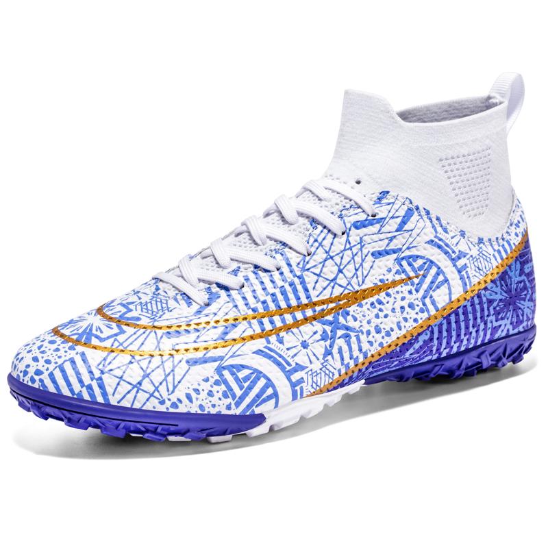 High Top Men Soccer Shoes FG/TF Anti-Skid Male Football Boots Kids Grass Training Ankle Cleats Soccer Sneakers
