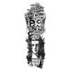 S.A.V.I Full Arm, Hand Temporary Tattoo For Men, Buddha Shiva Gods Design For Girls Women, Tattoo Sticker Size 48x17CM - 1PC.