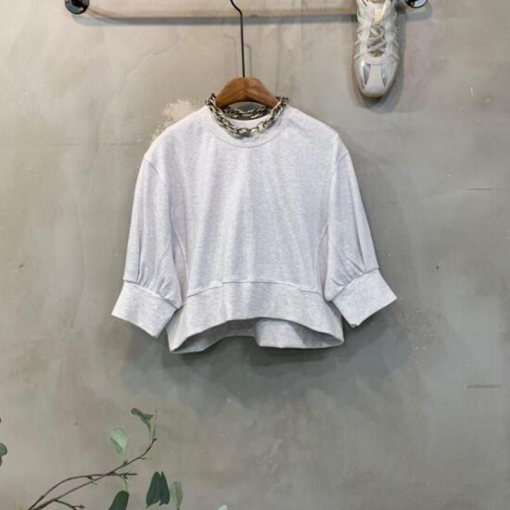 C S In The Room Mono Cut Crop Tulip Sleeve Short Sleeve 4Color