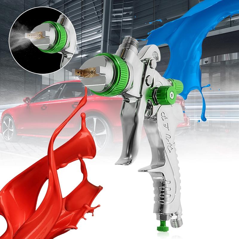 Professional Gravity Feed HVLP Spray Gun with 3 Fluid Tips 1.4mm, 1.7mm, 2.0mm