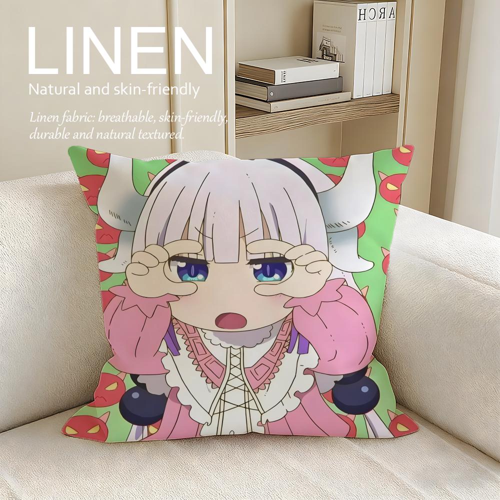 Fantasy Miss Kobayashis Dragon Maid Cushion Cover Pillowcase Set Pcs x x Breathable Washable Sofa Cushion Cover