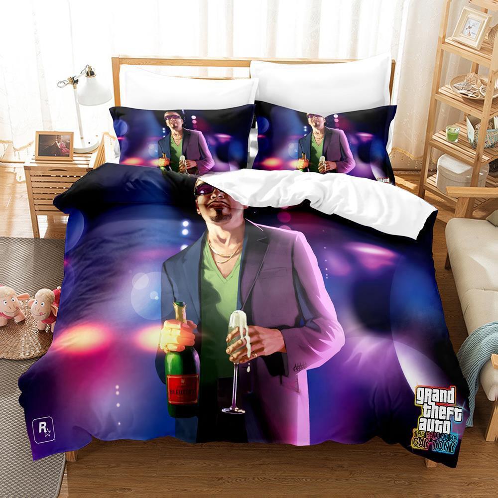 Grand Theft Auto: The Ballad of Gay Tony Bedding Set Single Twin Full Queen King Size Bed Set Adult Kid Bedroom Duvetcover Sets