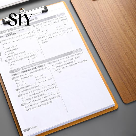 Sketch Paper Clipboard Wooden with Metal Clip, A4 Letter Size Drawing Clip Board for Documents Board, Wood Grain Thicken Hardboard Office, School Flat