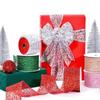10 Yards/Roll Wired Edge Ribbon Glitter Sequins Organza Ribbon  Christmas Tree Decor