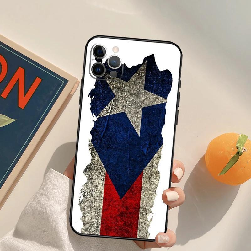 Apple IPhone15ProMax Mobile Phone Case Puerto Rico Flag Mobile Phone Case Is Painted and Anti-drop Huawei Three.
