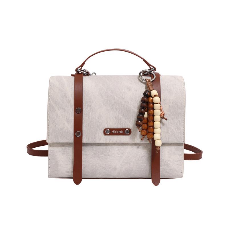 

2025 Women s Retro Color Block College Style Shoulder Bag and Backpack Without Pendant