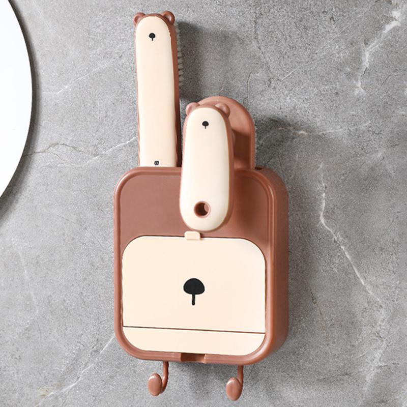 

No-Punch Soap Dish Wall-Mounted Drainage Soap Rack Bathroom Suction Cup Storage Rack Easy To Install коричневий