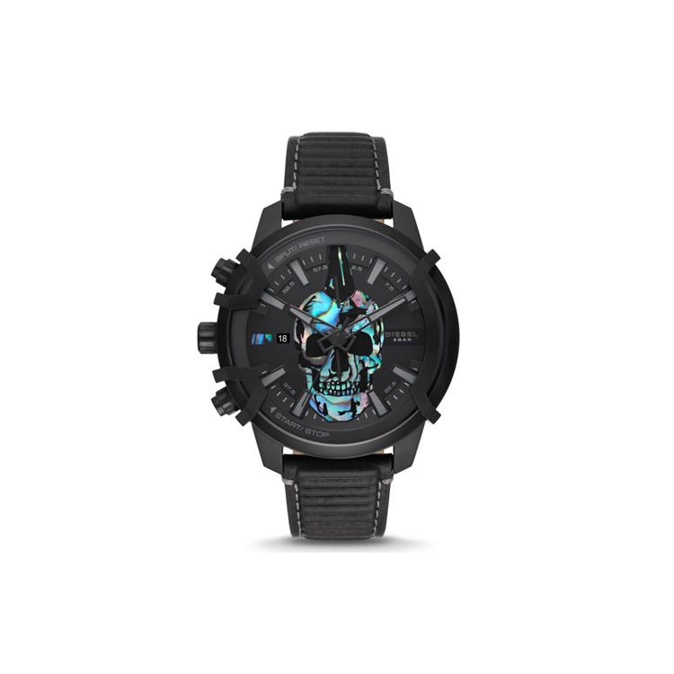 

Diesel Quartz Watch Leather Strap Black Dial Multifunction Chronograph Calendar Men watches Blue DZ4576 Regular Watch Box,Black Dial