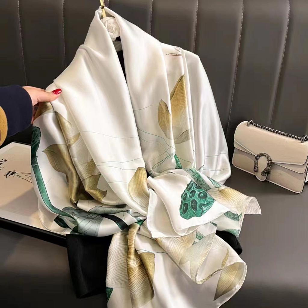 New silk scarf female fashion thin section temperament sunscreen sarong beach towel scarf scarf sarong