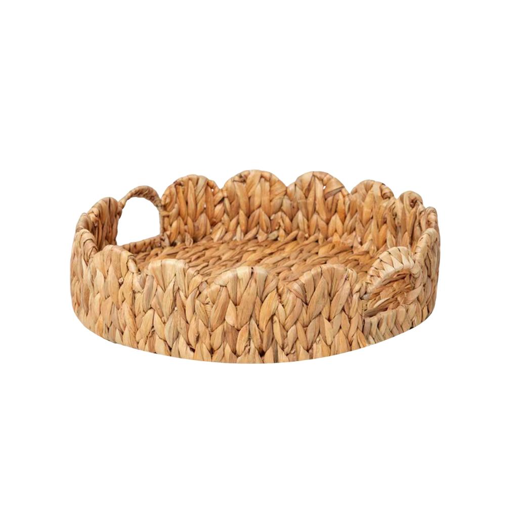 Handwoven and Gourd Grass Storage Basket - Natural Woven Tray for Desk, Snacks and Clutter Organization