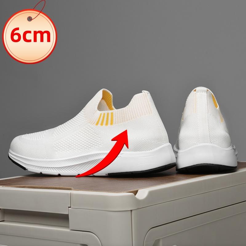 Loafers Summer Sneakers Men Elevator Shoes Height Mesh Fashion Sports Plus Size 37-44