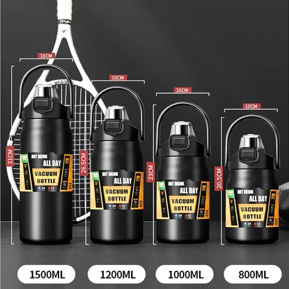 1 Pack Thermos Flask Outdoor Thermos Flask 304 Stainless Steel Vacuum Insulated Cup Portable Sports Water Bottle with Straw