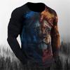 Camiseta de Manga Larga Retro para Hombre Camisa con Estampado de Animales Ropa con Patrón de Animales Ropa Urbana Top de Manga Talla Grande para Hombre XS-5XL