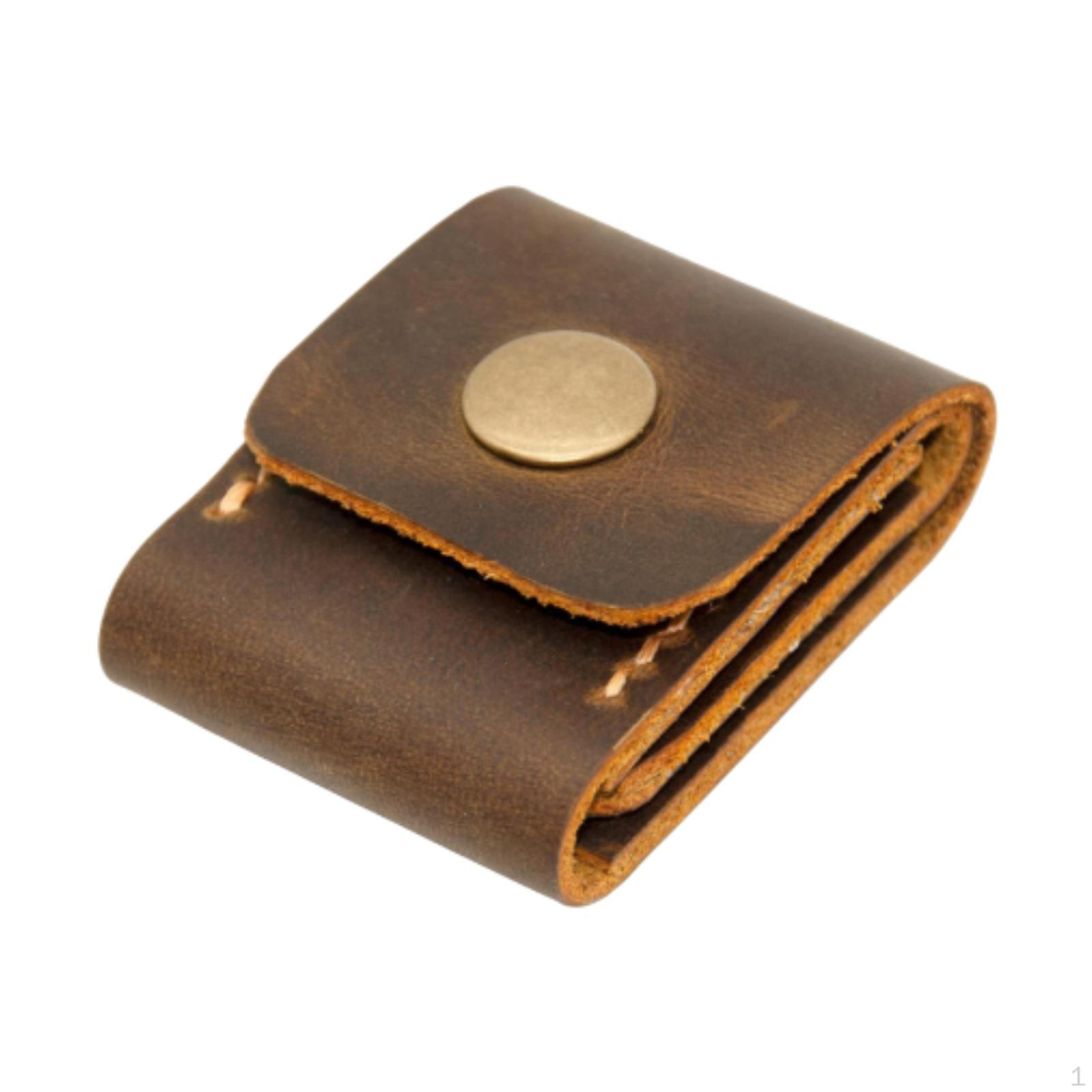 

Чехол для медиатора, держатель для медиатора, портативный, с кнопкой-защелкой, подарочный, органайзер для 3 медиаторов коричневый