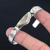 Gift For Her Natural Imperial Jasper Bangle Crescent Moon Adjustable 925 Silver