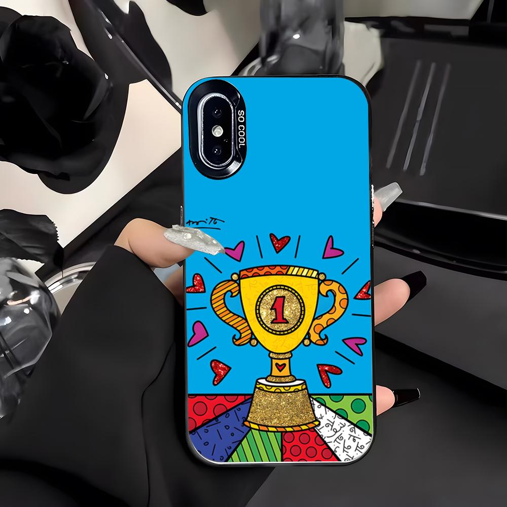 Artist R-Romero B-Britto Phone Case For IPhone 17 Air 16 E 15 14 Plus 13 12 11 Pro Max Colored Silver Cover