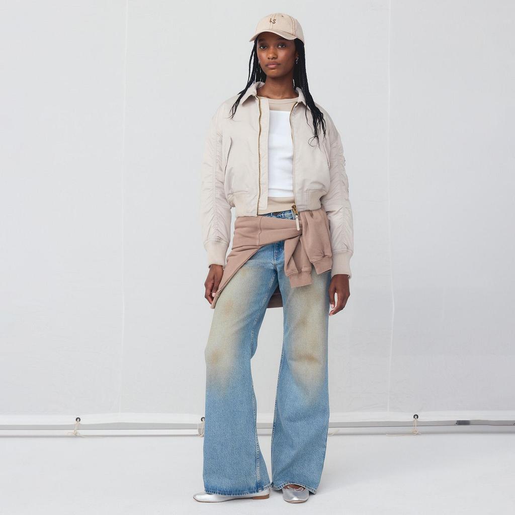 Levi's Women's Bowie Cropped Bomber Jacket Chateau Gray 005AQ-0002