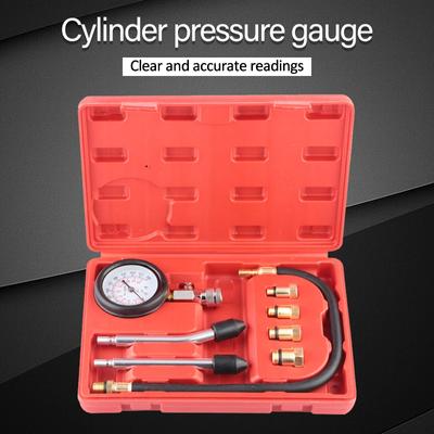 Kompressionsprüfer für Benzinmotoren, Zylinderdruckmessgerät, Automobil- und Motorrad-Benzinmotor-Inspektions- und Autotest-Manometer-Kit