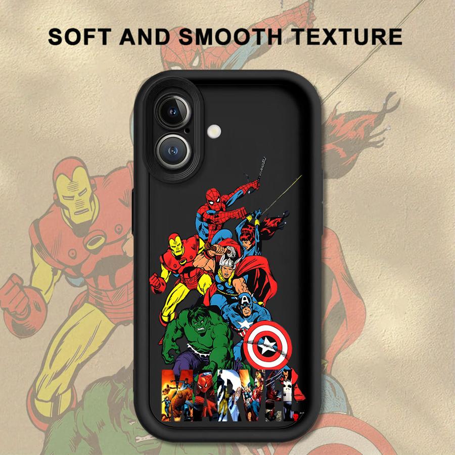 Hülle für iPhone 17 Air XR 15 16 14 Plus 13 12 11 Pro Max XS Max 16e Weiche Schale Marvel S Spider-Man Und Hulk