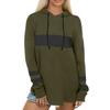 Women's Loose Comfortable Fashionable And Casual Long Sleeved Patchwork Hooded Top