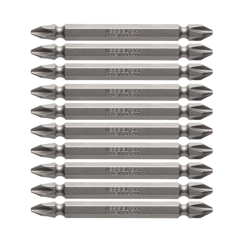 VESSEL Oboustranný bit Air pro elektrické šroubováky +2 x 75mm Sada 10 Tvrdost: H (Vysoká tvrdost) B43 ZP