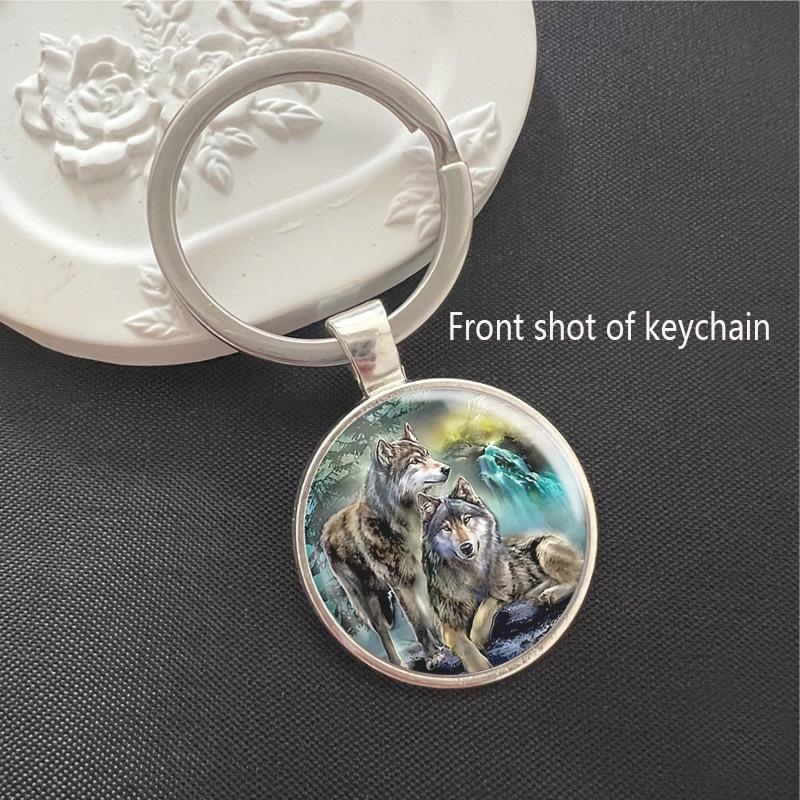 Wolf Wildlife Park Time Gem Keychain & Car Pendant