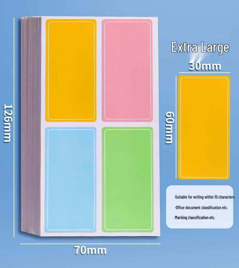 Waterproof Self-Adhesive Name Labels and Colorful Sticky Notes