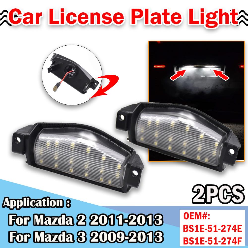 Auto Accessories for Mazda 2 2011-2013 Mazda 3 2009-2013 LED License Plate Lights Car Rear Number Lamps 18SMD White Canbus