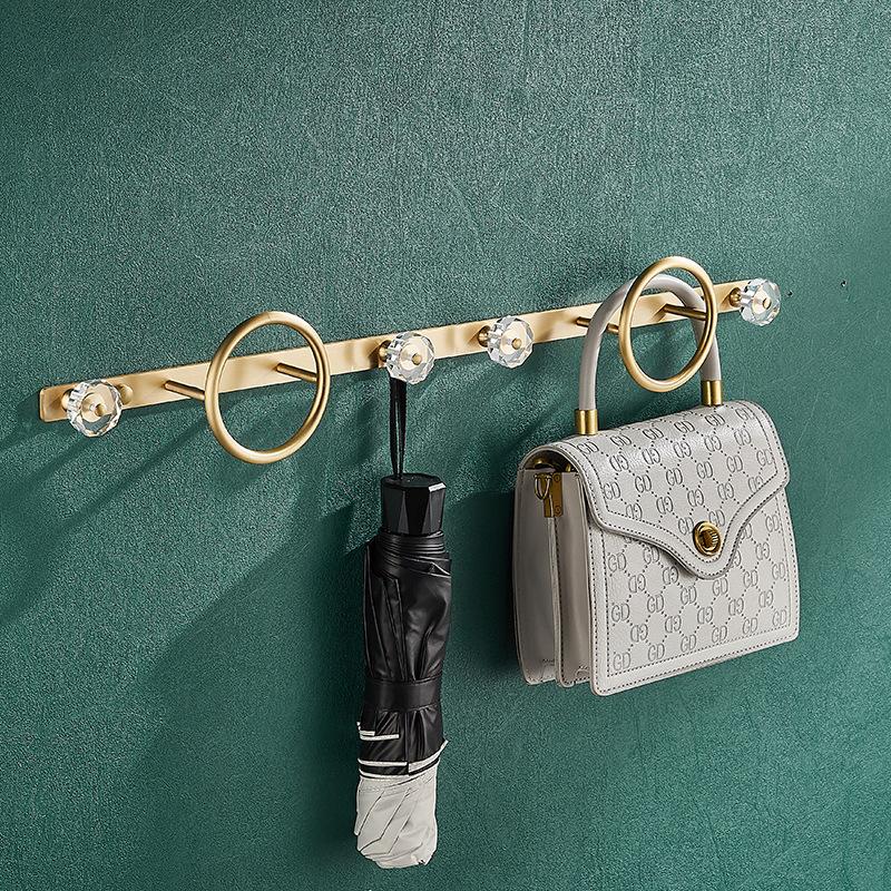 Tuqiu Robenhaken Handtuchhalter Gebürstetes Gold Kleiderhut Hakenleiste Robenhaken Badezimmer Messing Bad-Beschläge Set Küchenhaken