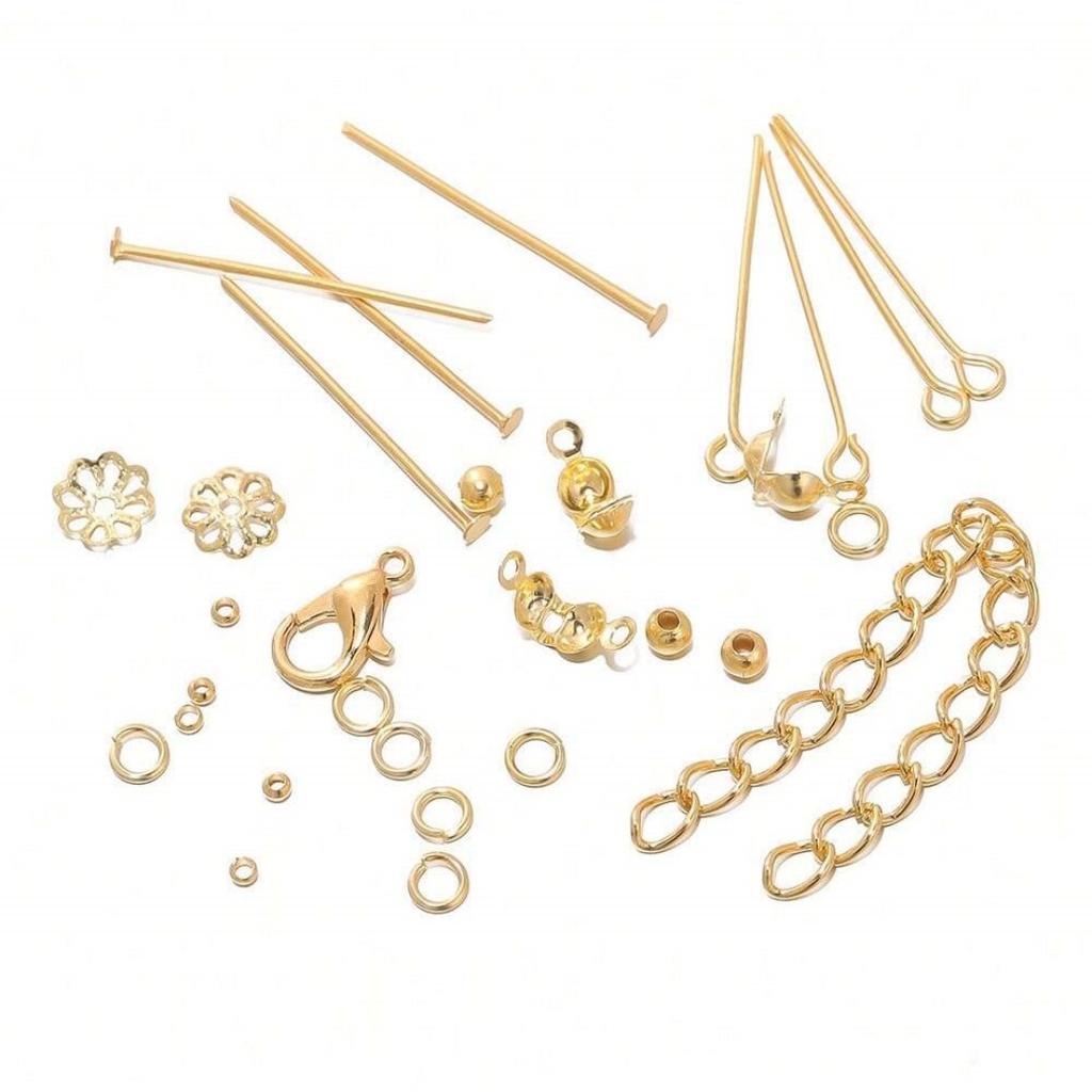 15 Fächer DIY Schmuckherstellung Metallzubehör Materialset - 1260 Stück/Box für handgefertigte Armbänder, Ohrringe & Halsketten