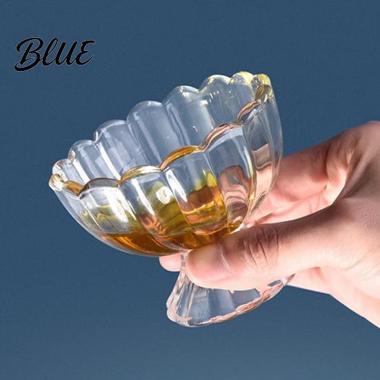 European Style Glassware Glass Dessert Bowl, Footed Ice Cream Cup, Small Vintage Pudding Dish Parfait Cup for Sundae, Fruit, Pudding, Condiment,