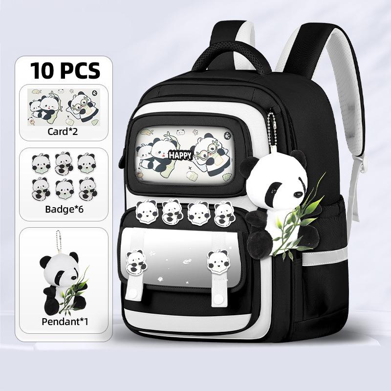 Shool Backapck 10pcs Sets Bag LABUBU Schoolbag Children's Primary School Students Grade 1-6 Backpack To Reduce The Burden On The Backpack