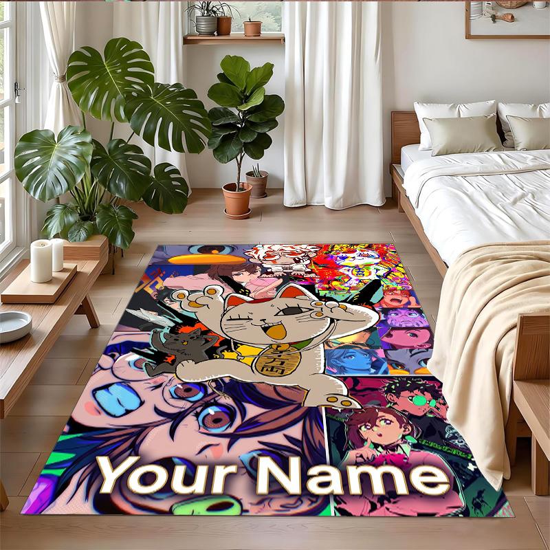 Crystal Velvet Rug Custom Name Text, Soft Non Slip Floor Mat Home DecorDandadan