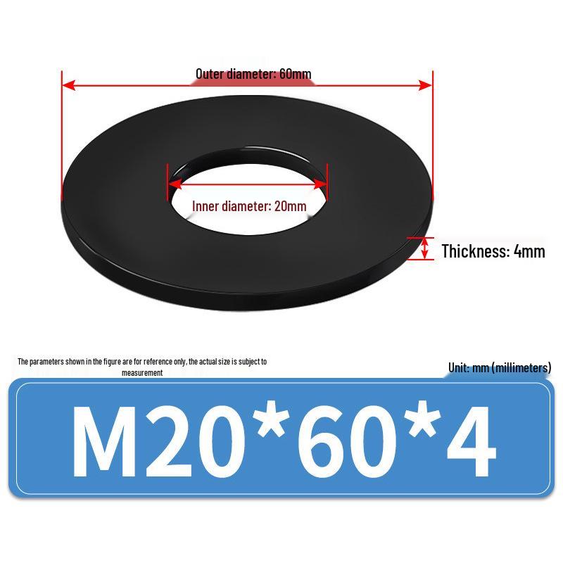 8.8 Grade Black Hardened High-Strength Oversized Flat Metal Spacer Washer (M2-M8)