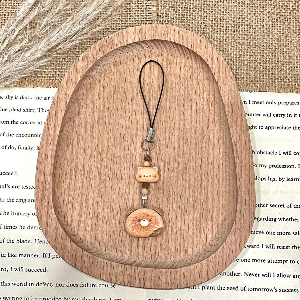 Animal World Bread Toy Keychain with Cute Pendant and Lanyard