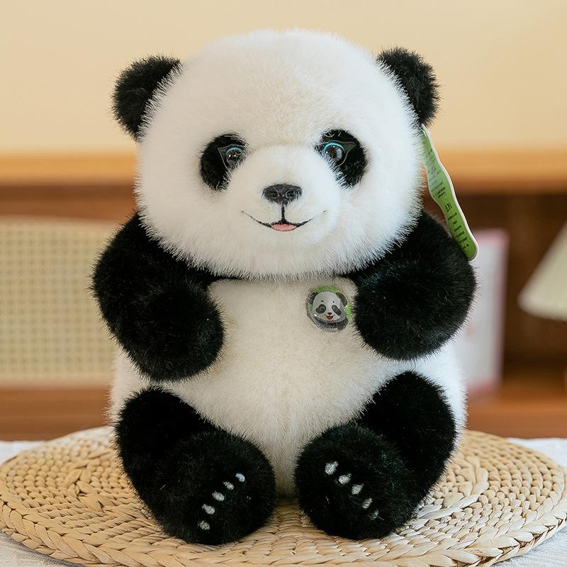 

Cute national treasure giant panda doll plush toy simulation panda doll throw pillow for girls birthday gifts 25cm