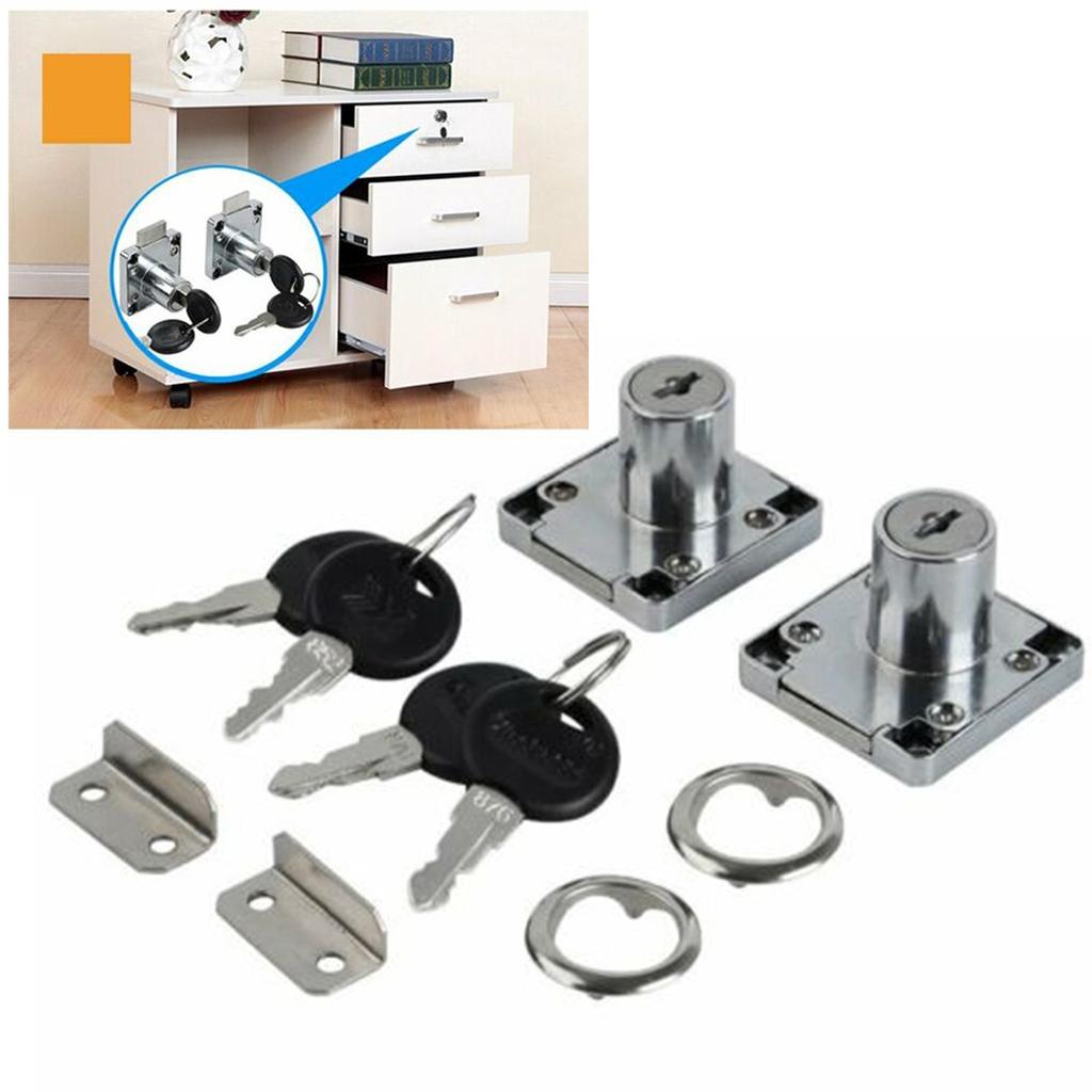 Cupboard Drawer Locks Drawer For Door Mailbox Steel 0.55-0.87in 14-22mm/ 2 Locks 2 Sets Of Drawer Locks 4 Keys