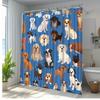 1Pc Cute Dog Print Shower Curtain For Pet Lovers - Soft Polyester Fabric, 70.8X70.8 Inches, Easy Install With 12 Hooks, Machine