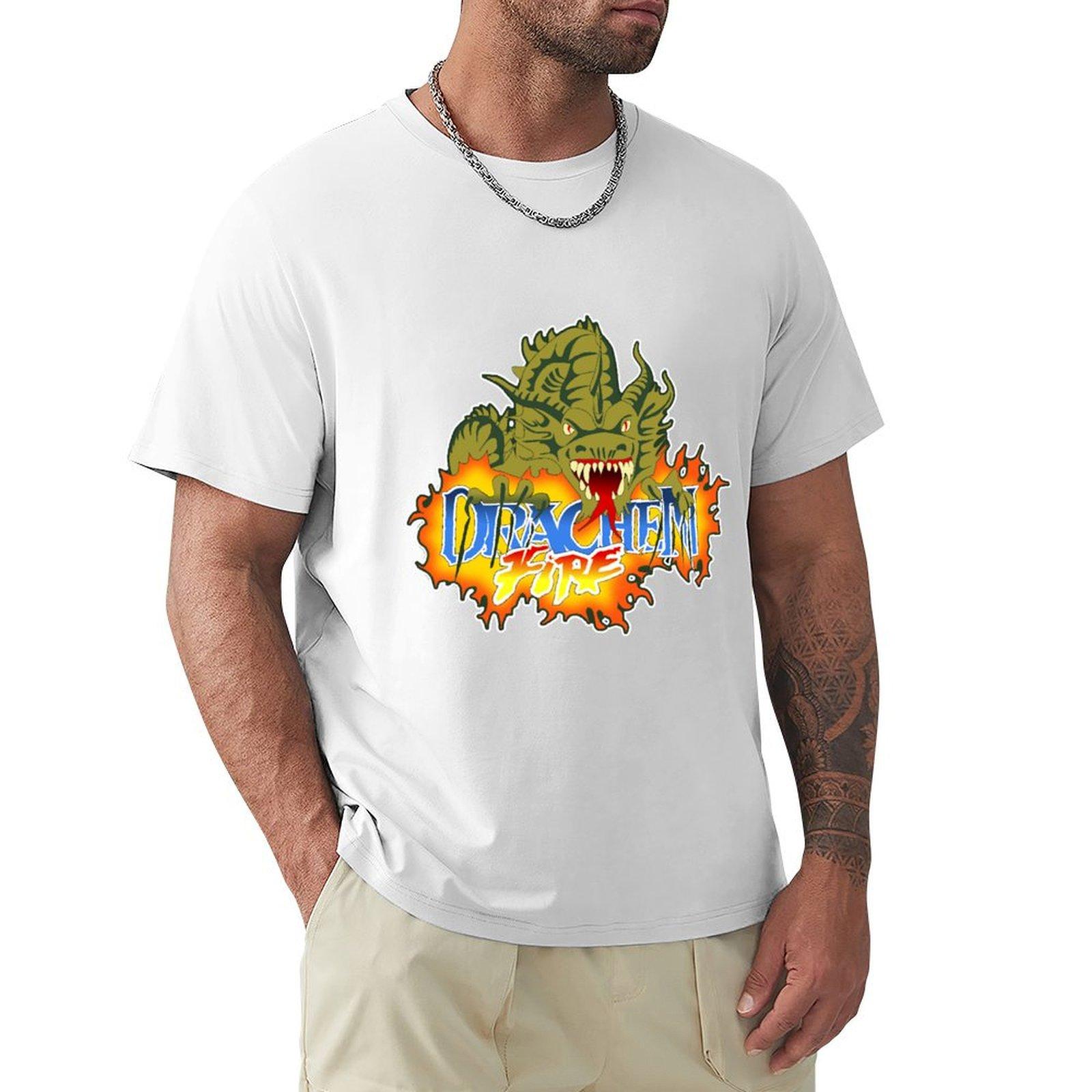 Drachen Fire Logo Design Tshirt Outdoor Work Short Sleeve Top S